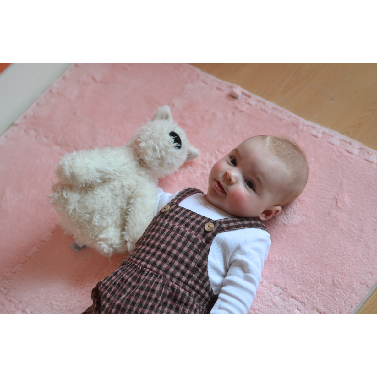 Eco Toys Roze Pluche Schuimrubber Speelmat