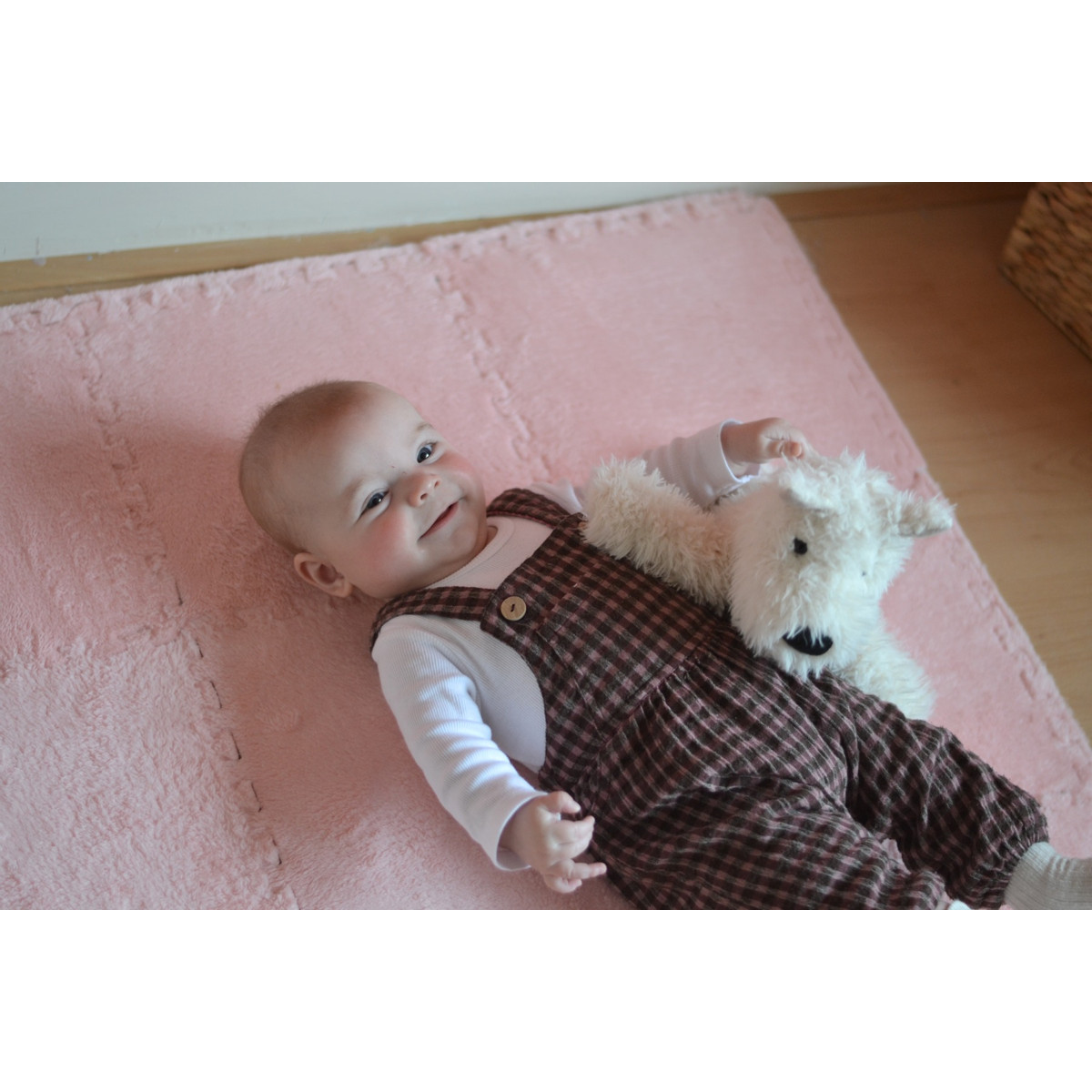 Eco Toys Roze Pluche Schuimrubber Speelmat