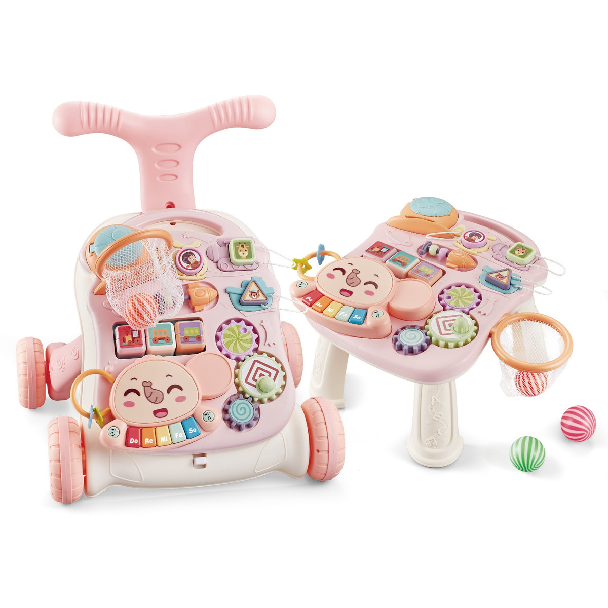 Eco Toys Study Desk Walker Pink Loopwagen