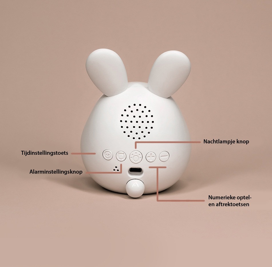 Eco Toys Wit Konijn Kinderwekker