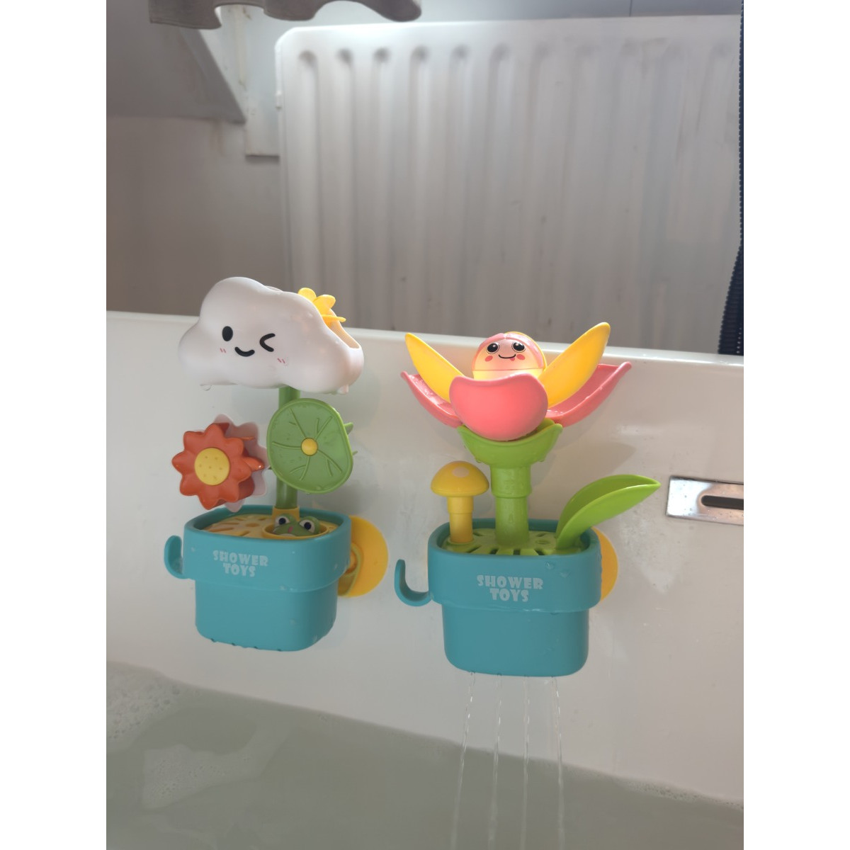 Eco Toys Wolk en Bloem Roze Badspeelgoed