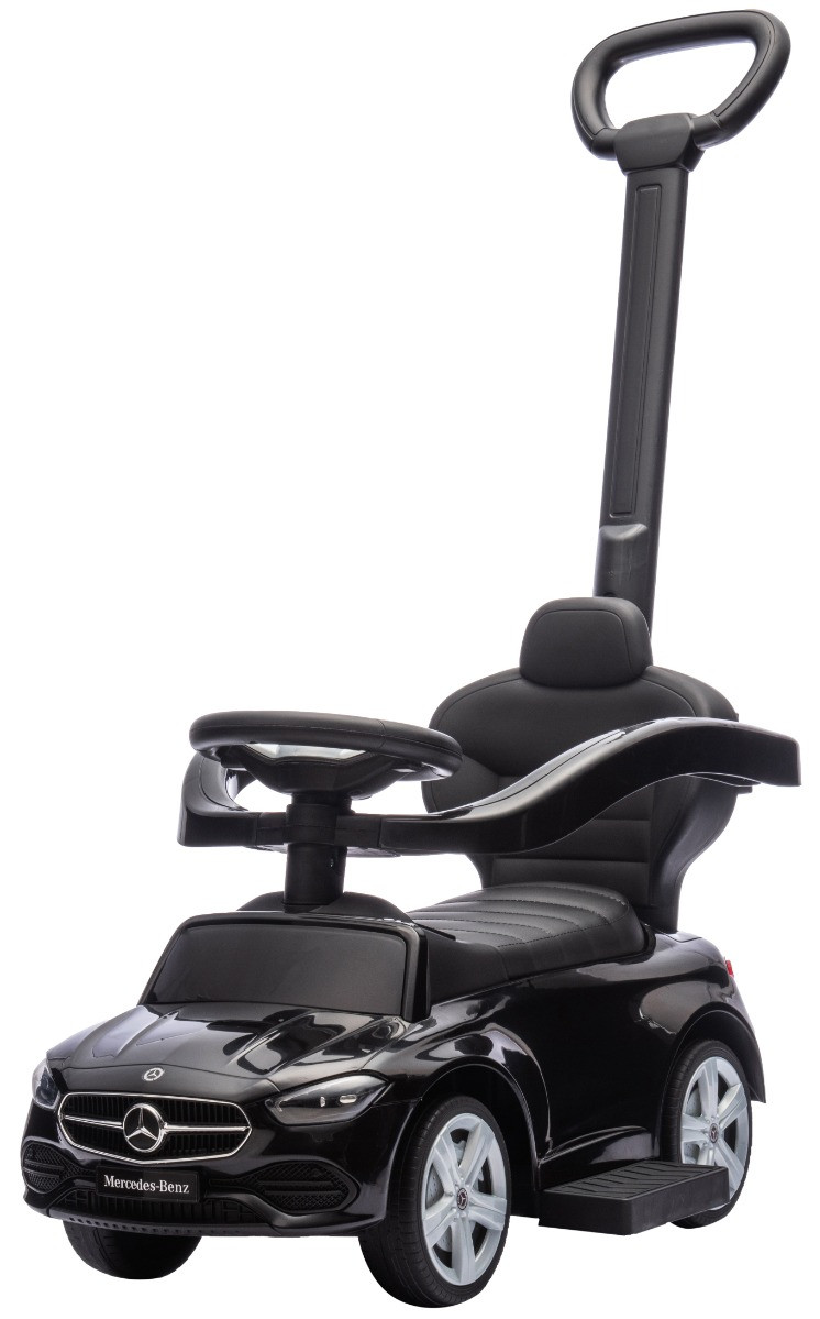 Eco Toys Zwart Mercedes Benz Loopauto met Duwstang