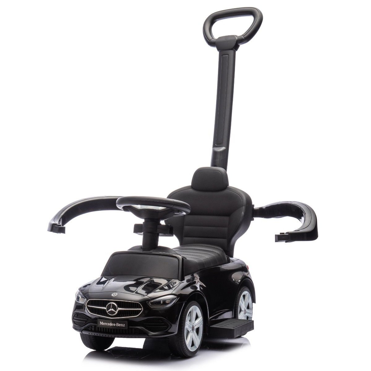 Eco Toys Zwart Mercedes Benz Loopauto met Duwstang