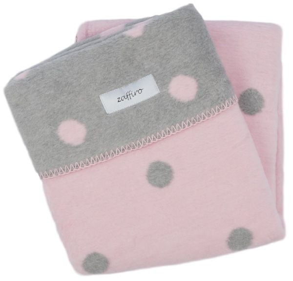 Zaffiro Grijs & Roze Gestipt 100 x 150 cm Ledikantdeken