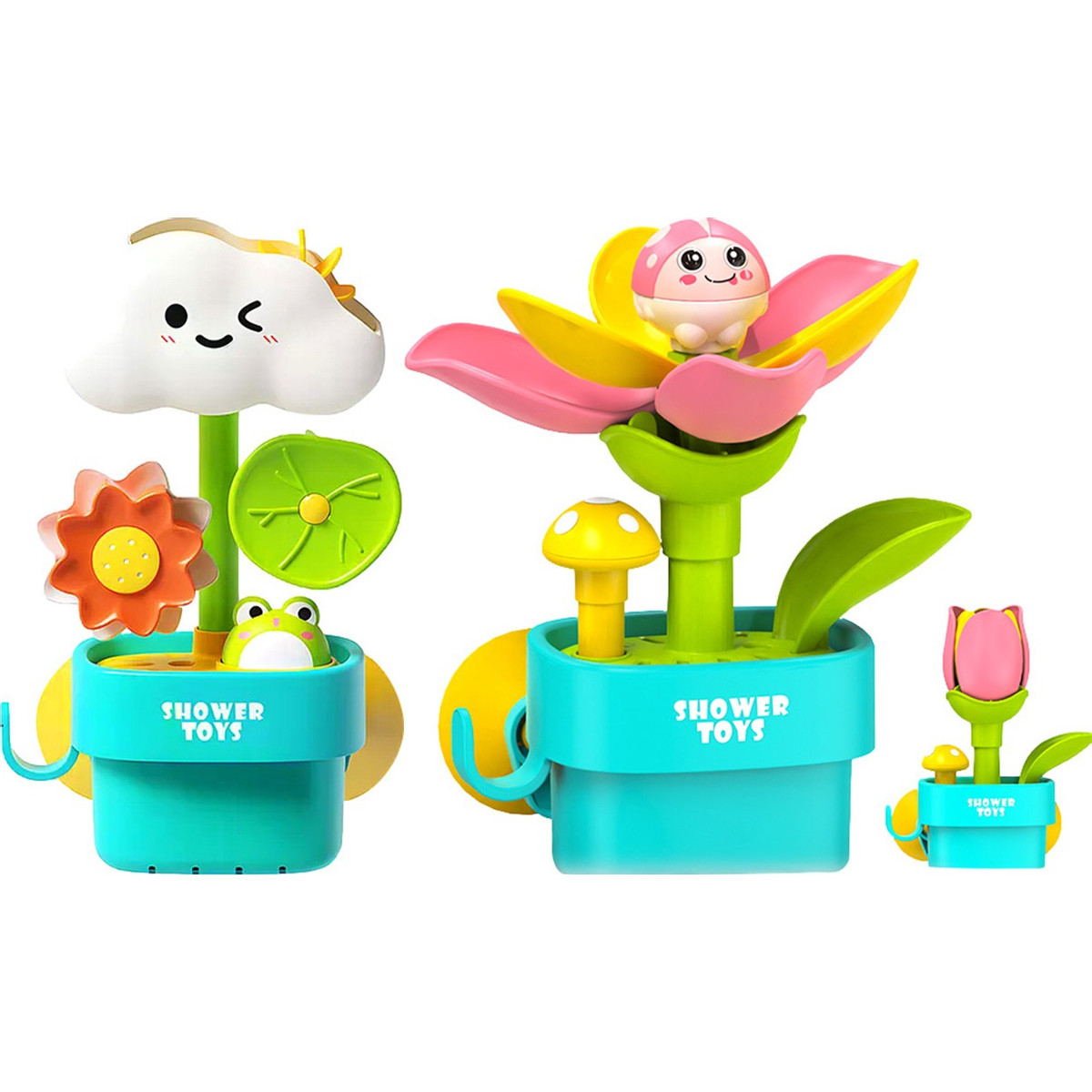 Eco Toys Wolk en Bloem Roze Badspeelgoed