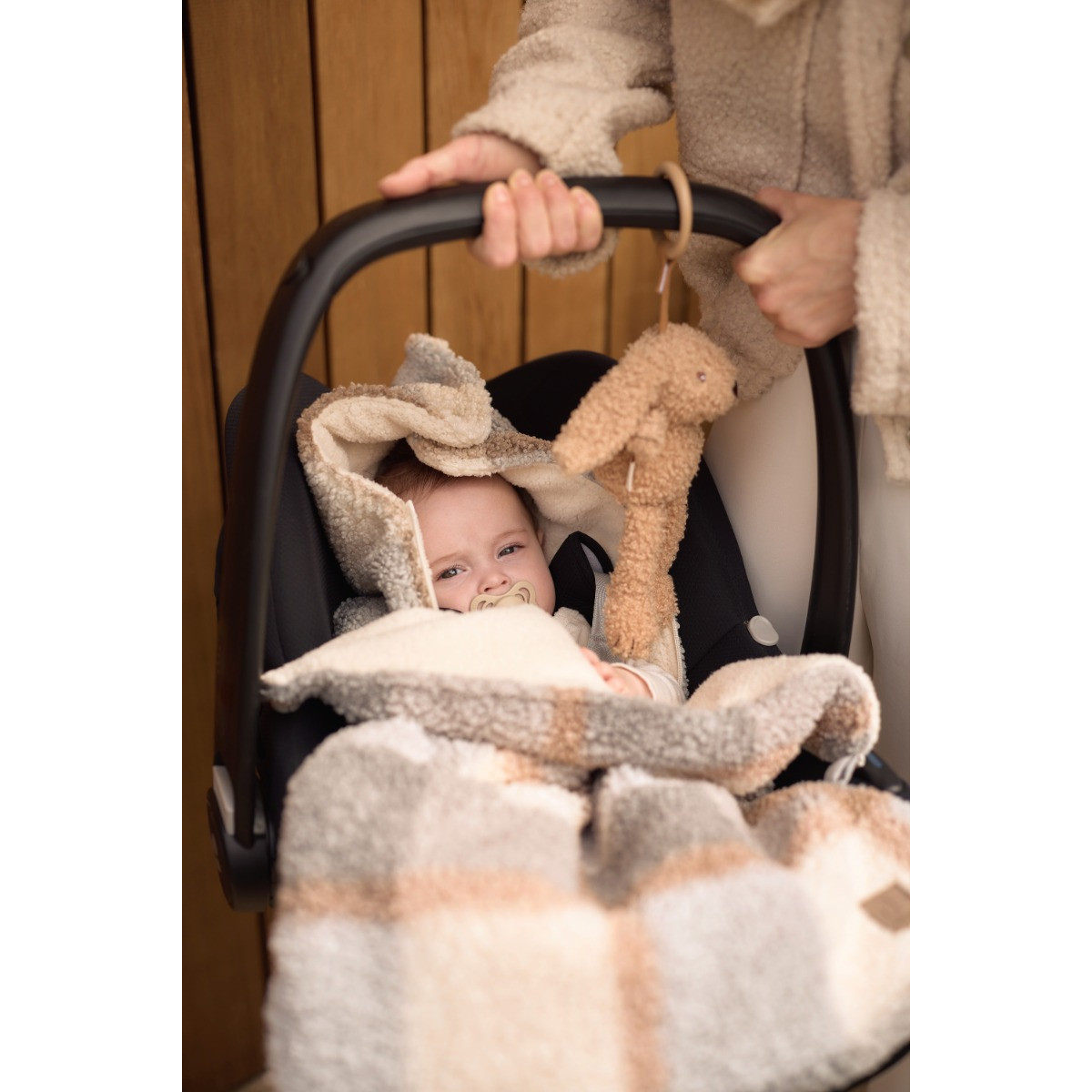 Jollein Check Boucle 3/5 punts 0-9 Maanden Autostoel Voetenzak