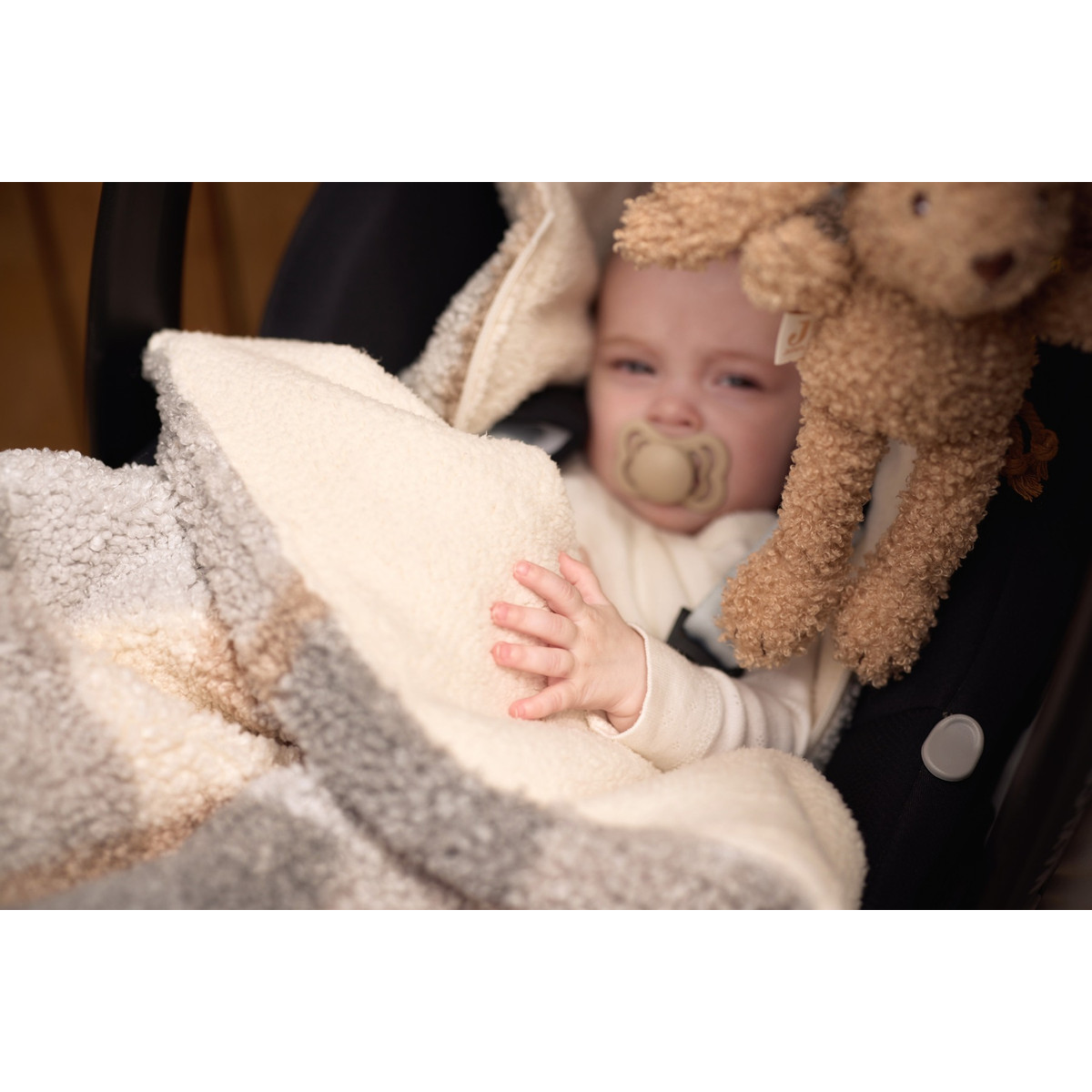 Jollein Check Boucle 3/5 punts 0-9 Maanden Autostoel Voetenzak