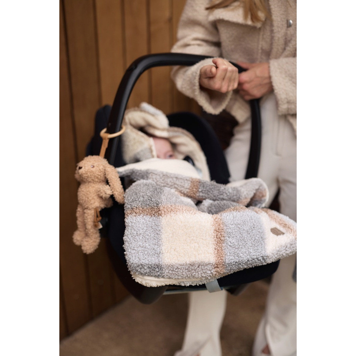 Jollein Check Boucle 3/5 punts 0-9 Maanden Autostoel Voetenzak