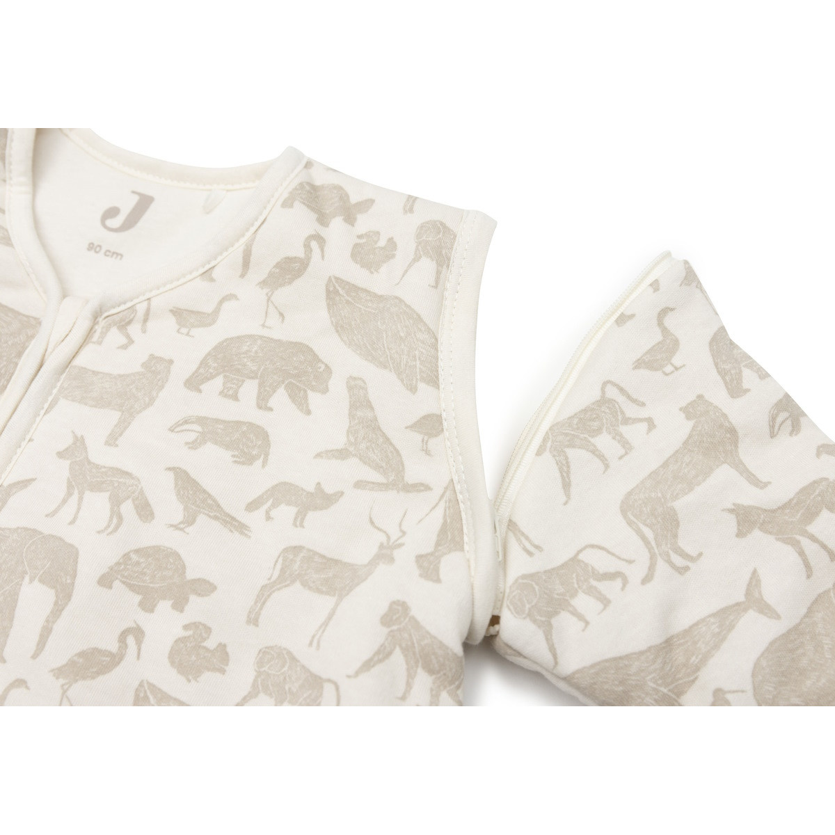 Jollein Animals Nougat 90 cm Slaapzak met Afritsbare Mouwen