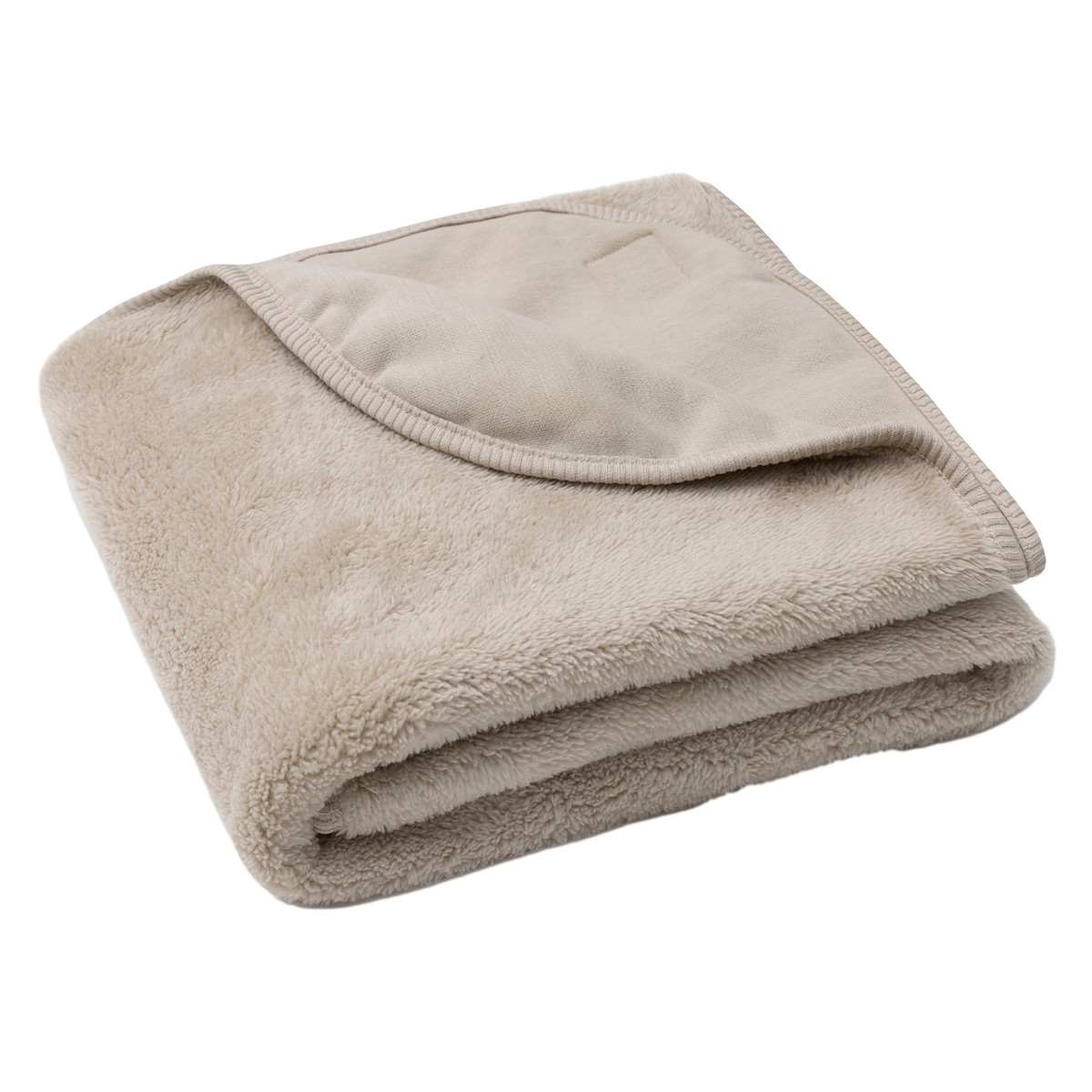 Jollein Basic Jersey/Sherpa Warm Sand 75 x 100 cm Wiegdeken