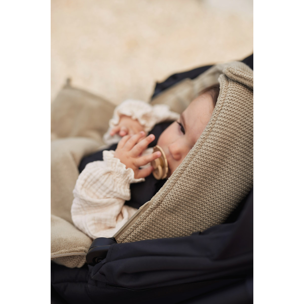 Jollein Basic Knit Olive Green 3/5 punts 0-9 Maanden Autostoel Voetenzak