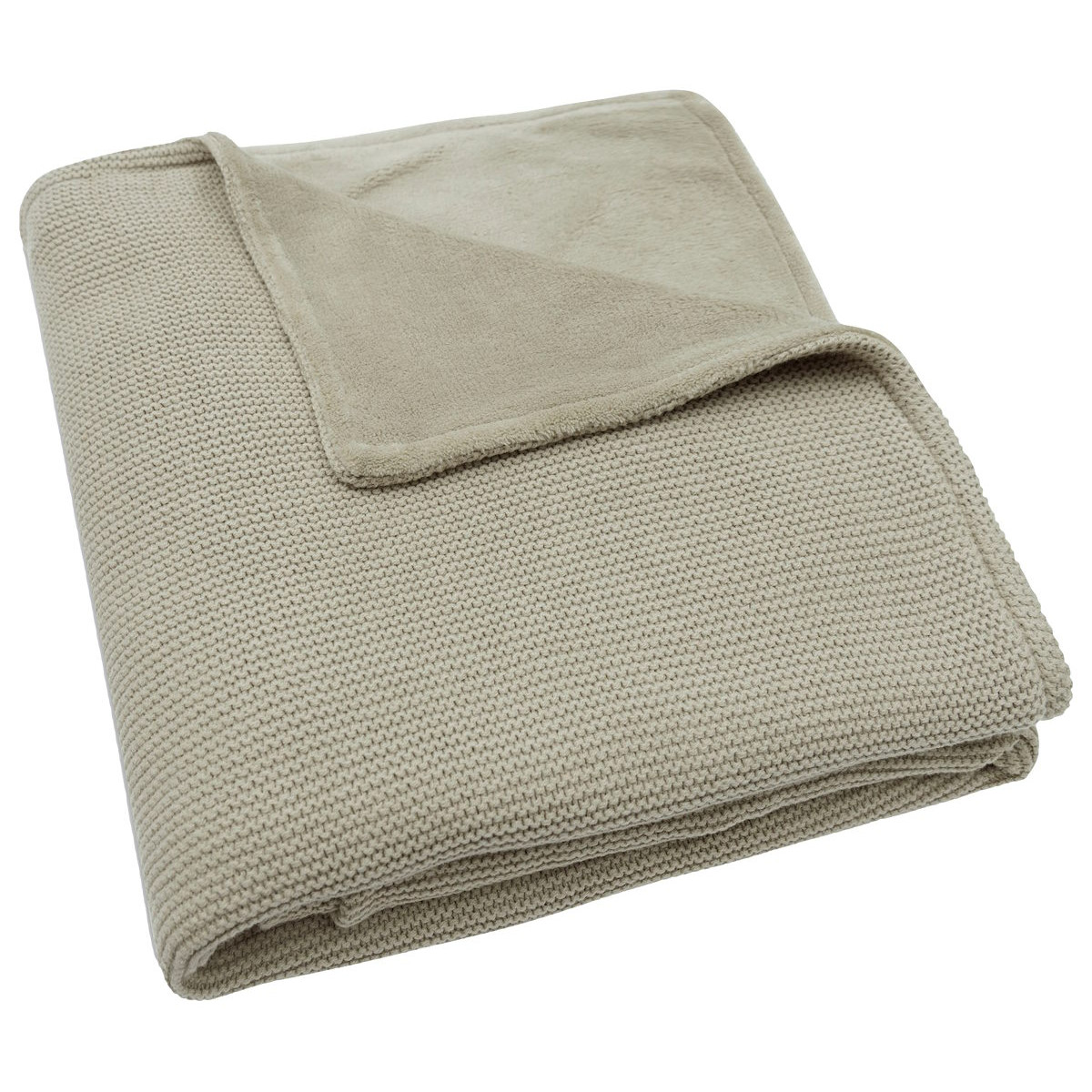 Jollein Basic Knit Olive Green / Fleece 100x150 cm Ledikantdeken