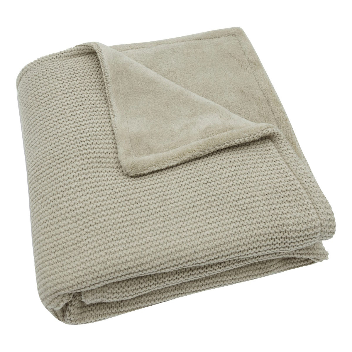 Jollein Basic Knit Olive Green / Fleece 75 x 100 cm Wiegdeken