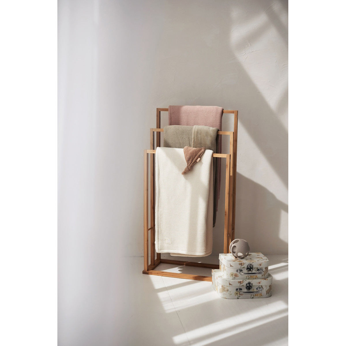 Jollein Basic Knit Wild Rose / Fleece 75 x 100 cm Wiegdeken