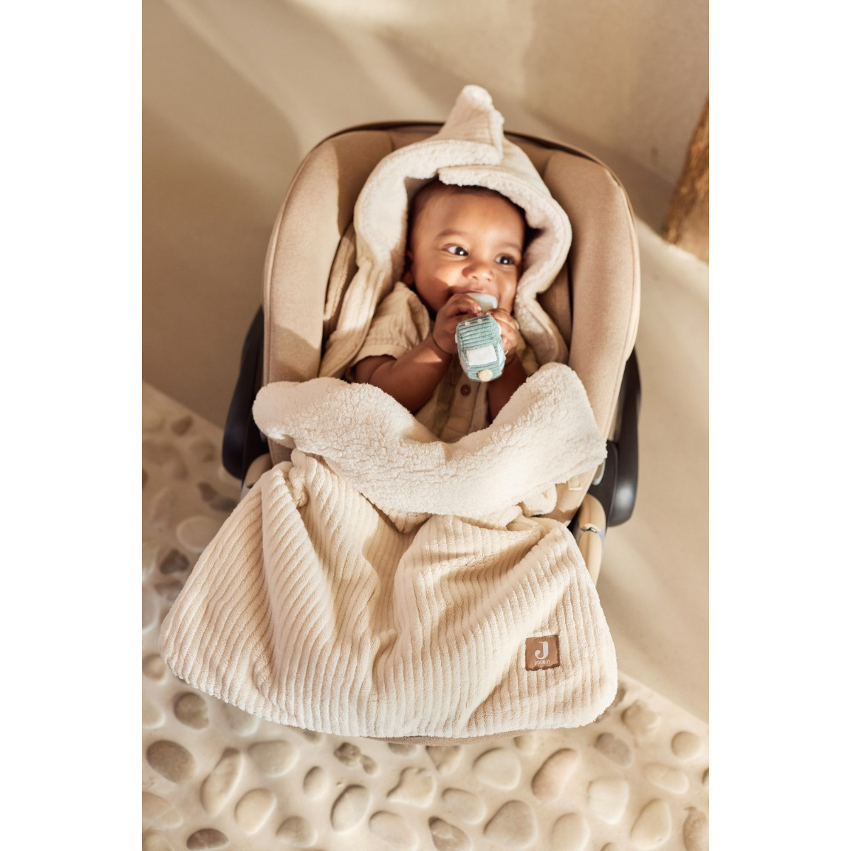 Jollein Cloudy Rib Oatmeal 3/5 punts 0-9 Maanden Autostoel Voetenzak