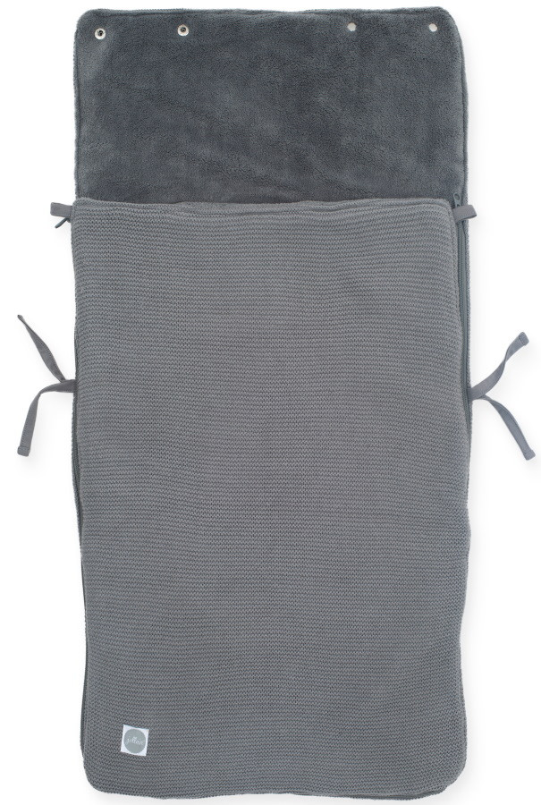 Jollein Basic Knit Stone Grey 3/5 punts 0-9 Maanden Autostoel Voetenzak