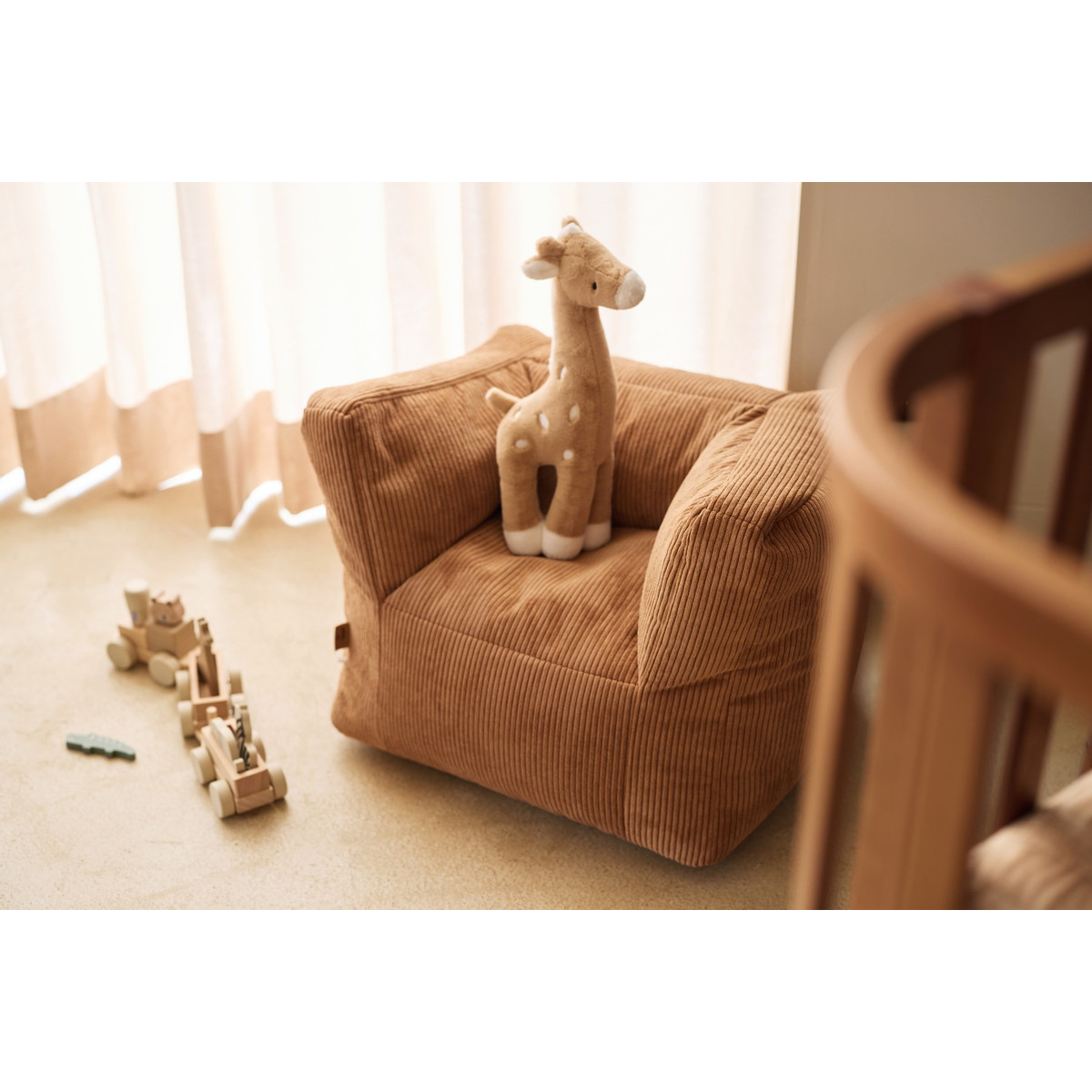 Jollein Corduroy Caramel Kinderfauteuil Beanbag