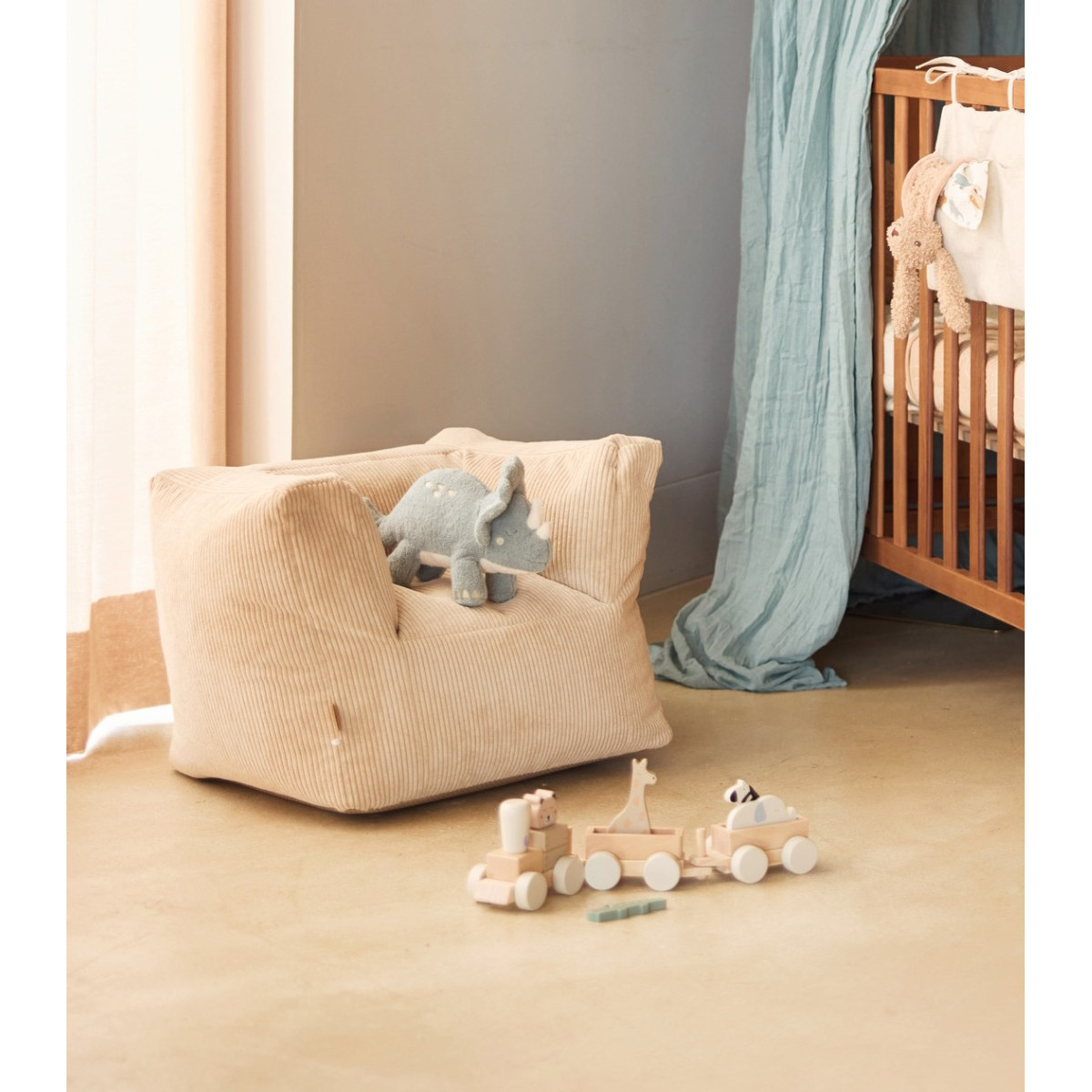 Jollein Corduroy Natural Kinderfauteuil Beanbag