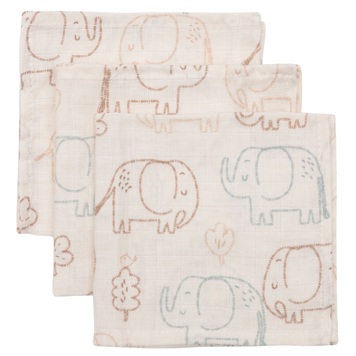 Jollein Elephant Tales 3 Stuks Hydrofiel Monddoekjes