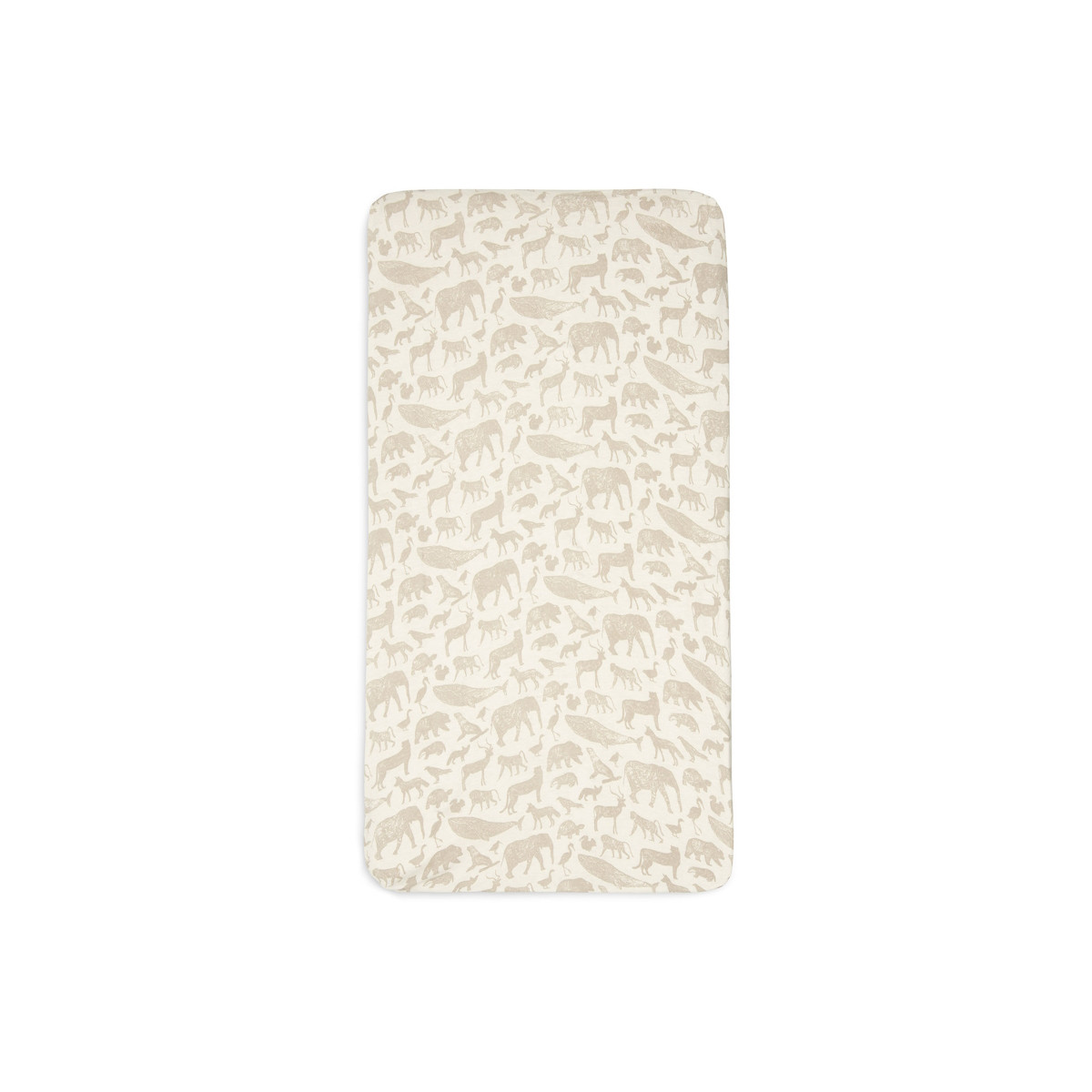 Jollein Jersey Animals Nougat 70 x 140/150 cm Junior Hoeslaken