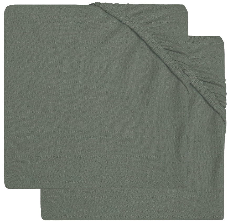 Jollein Jersey Ash Green 60 x 120 cm 2 Stuks Ledikant Hoeslaken