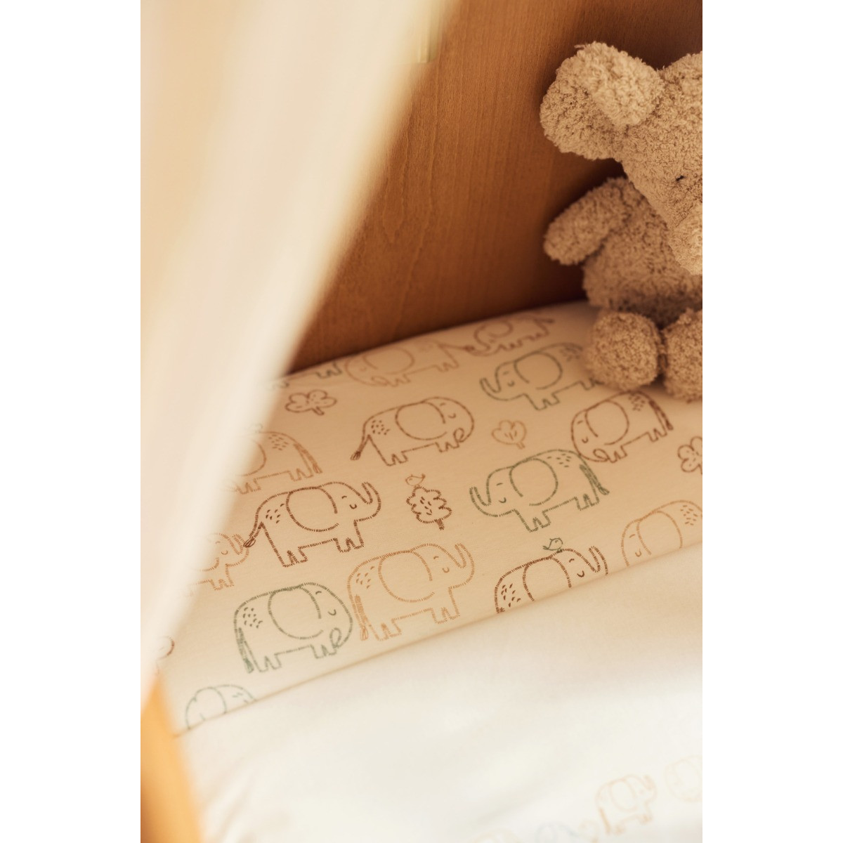 Jollein Jersey Elephant Tales 70 x 140/150 cm Junior Hoeslaken
