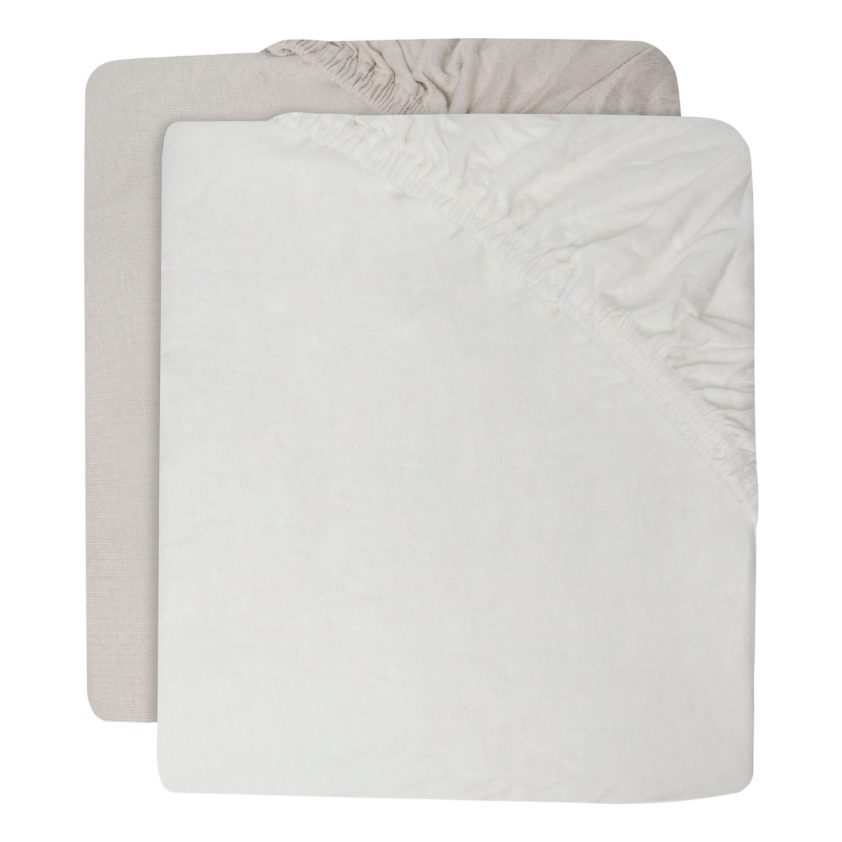 Jollein Jersey Ivory/Nougat 60 x 120 cm 2 Stuks Ledikant Hoeslaken