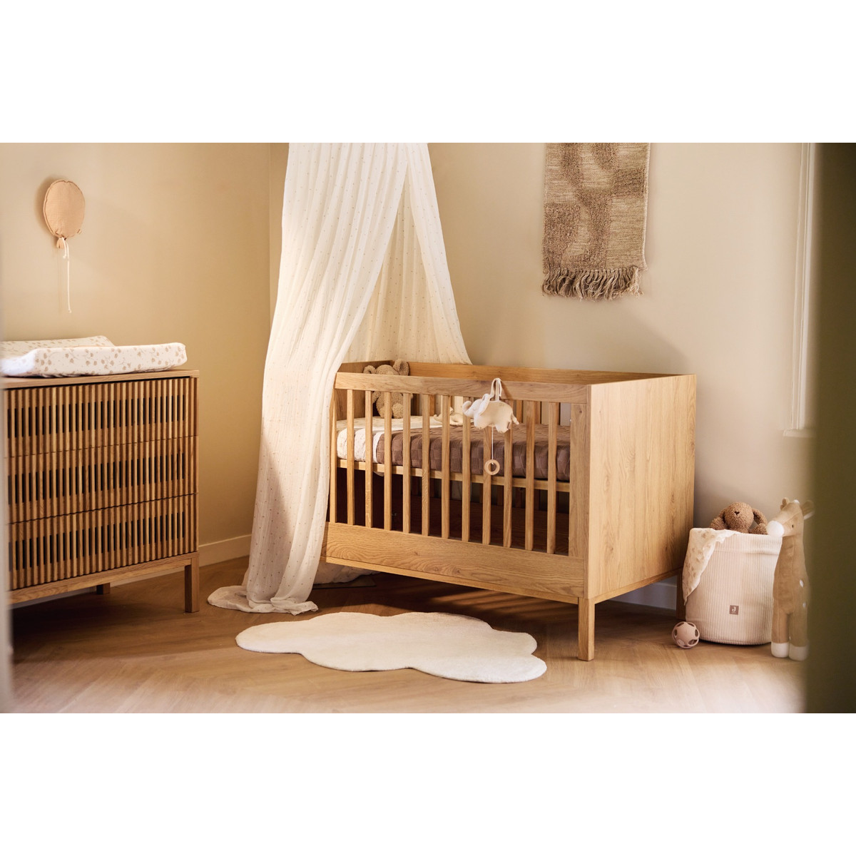 Jollein Jersey Leafy Dreams 70 x 140/150 cm Junior Hoeslaken