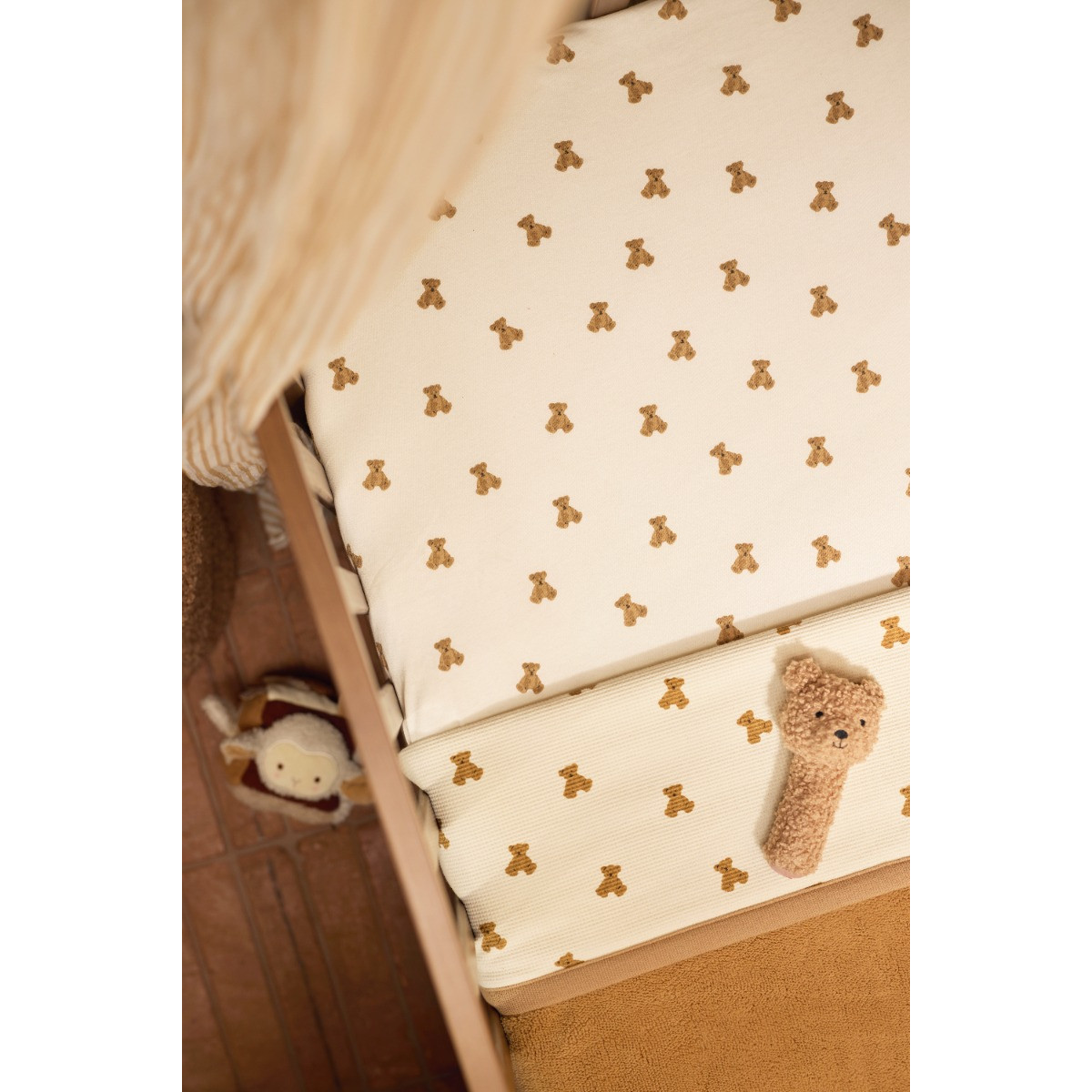 Jollein Jersey Mini Teddy Bear 60 x 120 cm Ledikant Hoeslaken