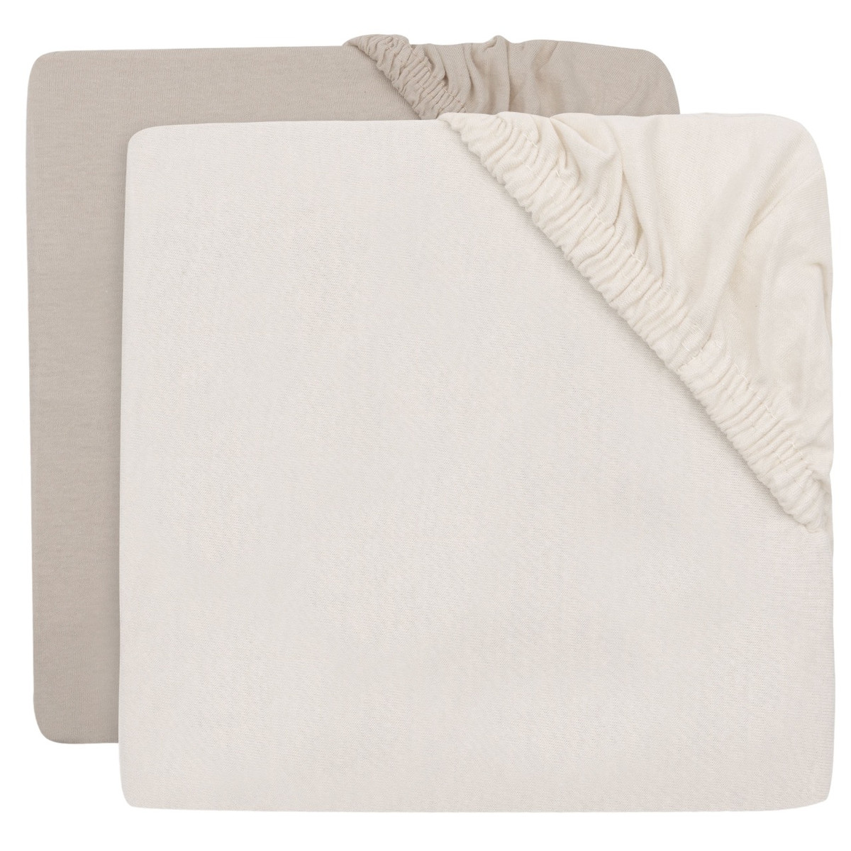Jollein Jersey Oatmeal/Sand 75x95 cm 2 st. Boxmatras Hoeslaken