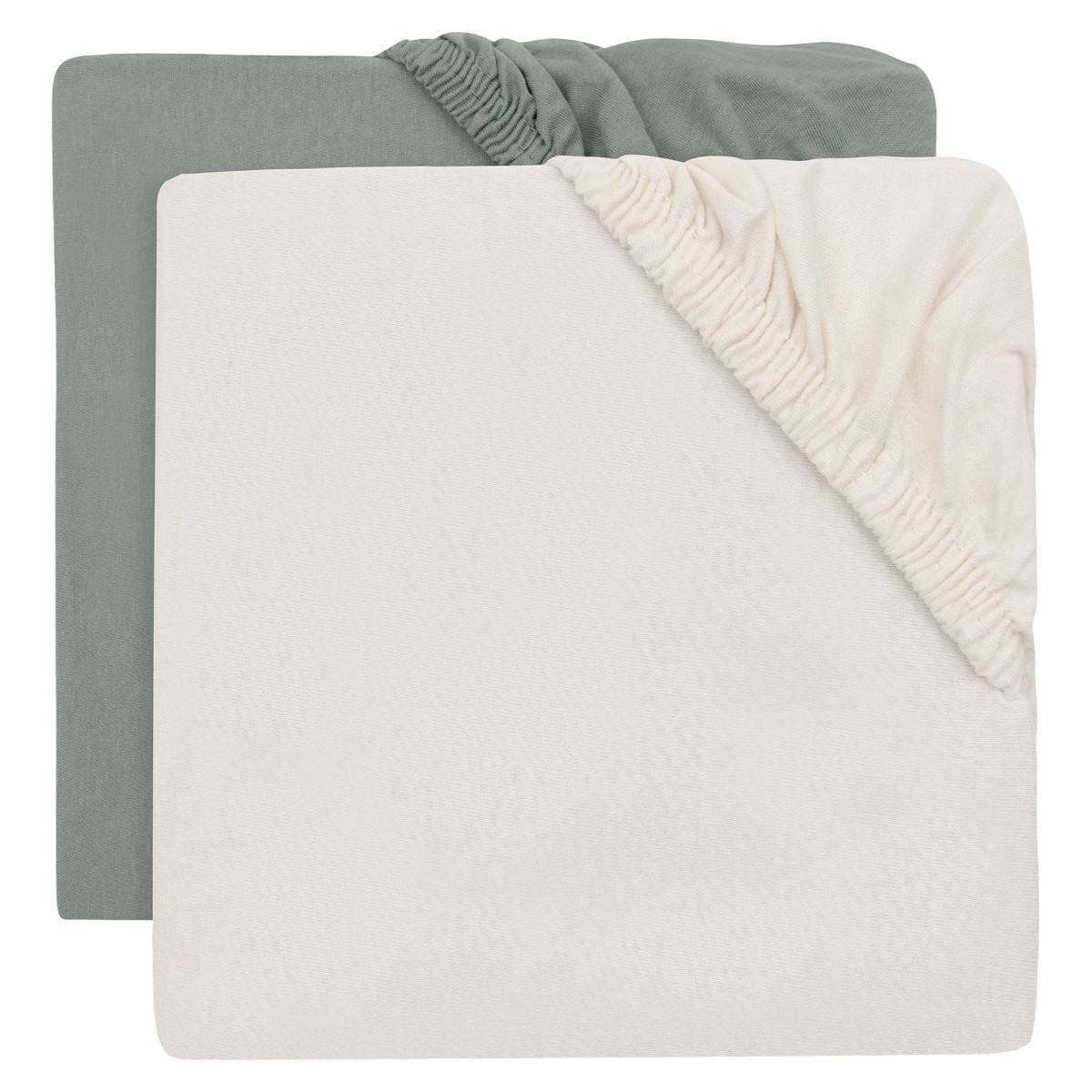 Jollein Jersey Sea Green/Ivory 70/75 x 140/150 cm 2 st. Junior Hoeslaken