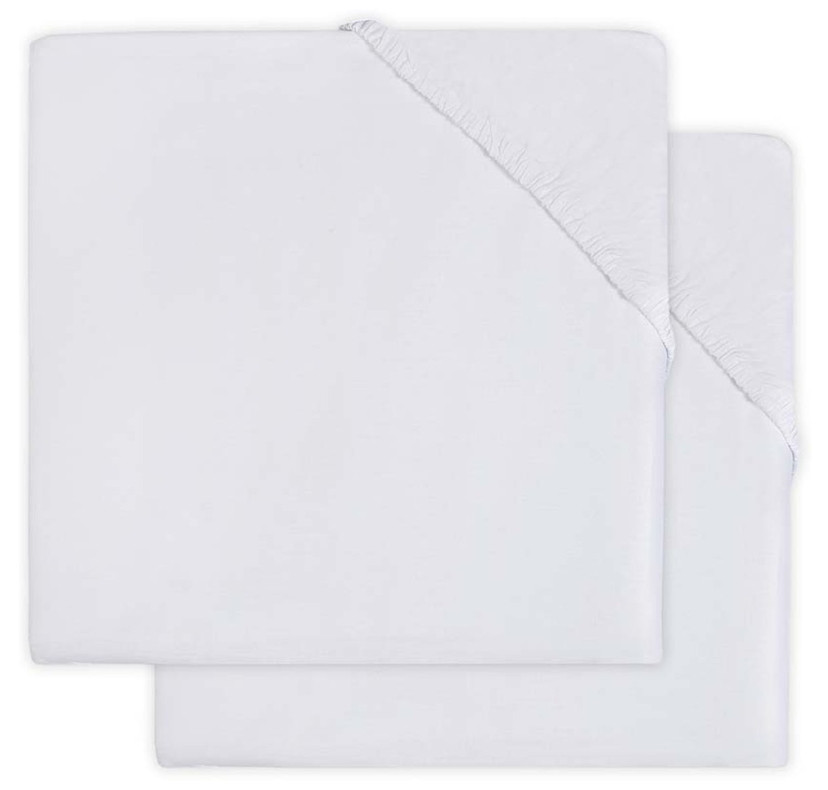 Jollein Jersey Wit 60 x 120 cm 2 Stuks Ledikant Hoeslaken