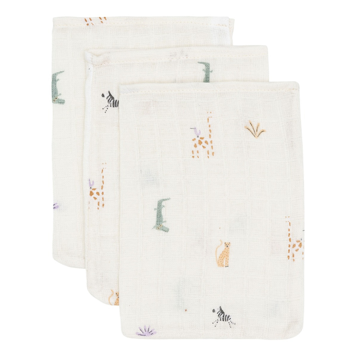 Jollein Jungle Jambo 3 Stuks Hydrofiel Washandjes