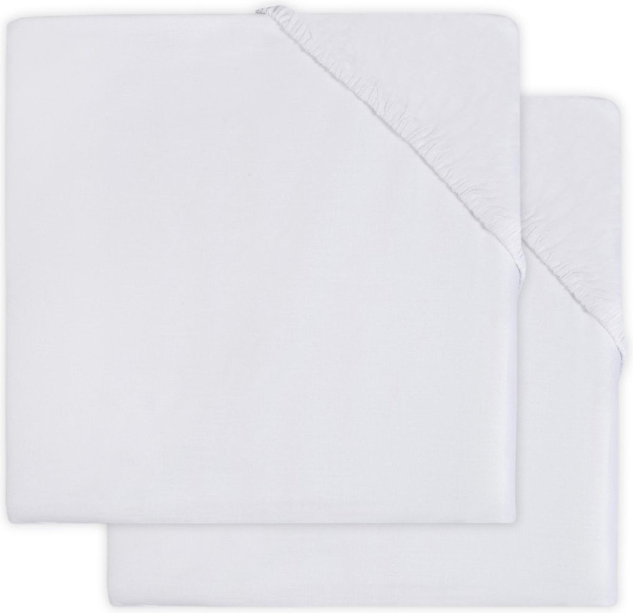 Jollein Katoen Wit 60 x 120 cm 2 Stuks Ledikant Hoeslaken