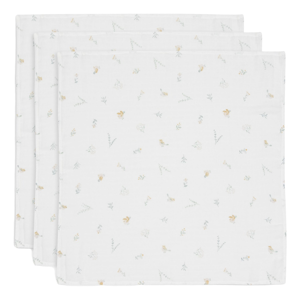 Jollein Lovely Birds 70 x 70 cm Hydrofiel Multidoek 3 stuks