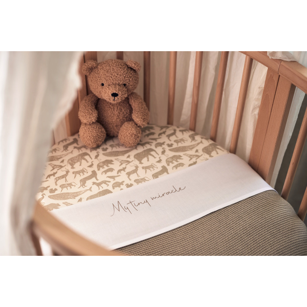 Jollein My Tiny Miracle Olive Green 75 x 100 cm Wieglaken