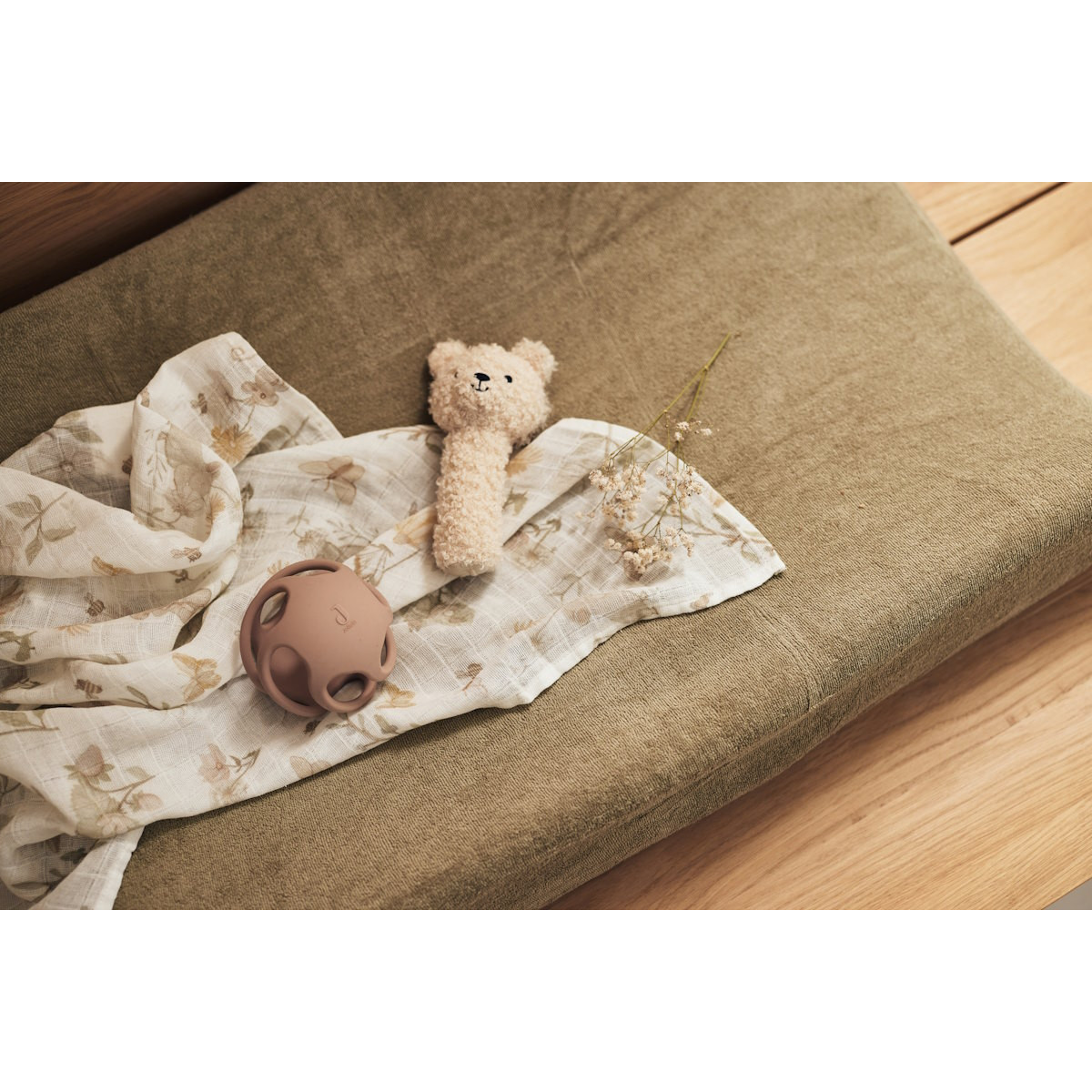 Jollein Olive Green Badstof Aankleedkussenhoes 2 Stuks