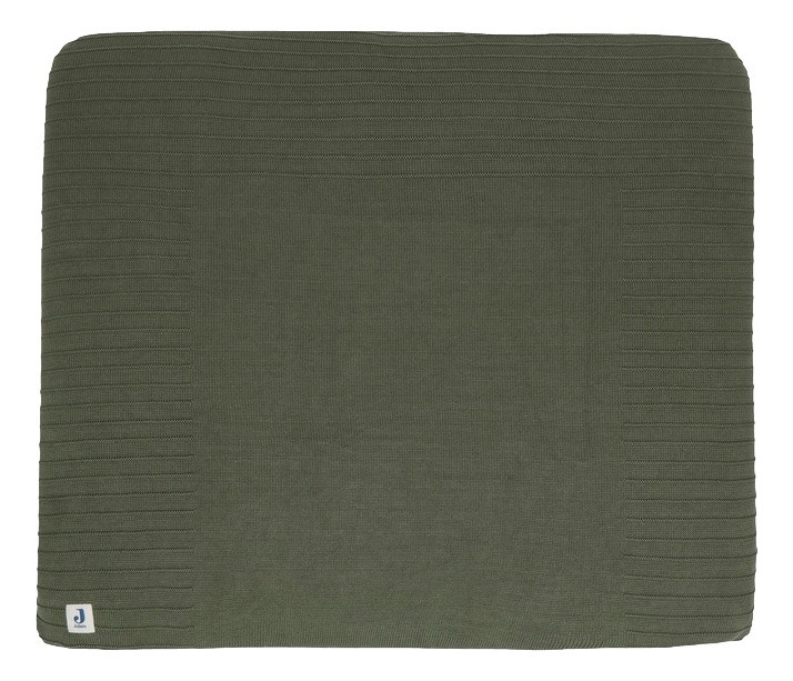 Jollein Pure Knit Leaf Green 75 x 85 cm GOTS Aankleedkussenhoes