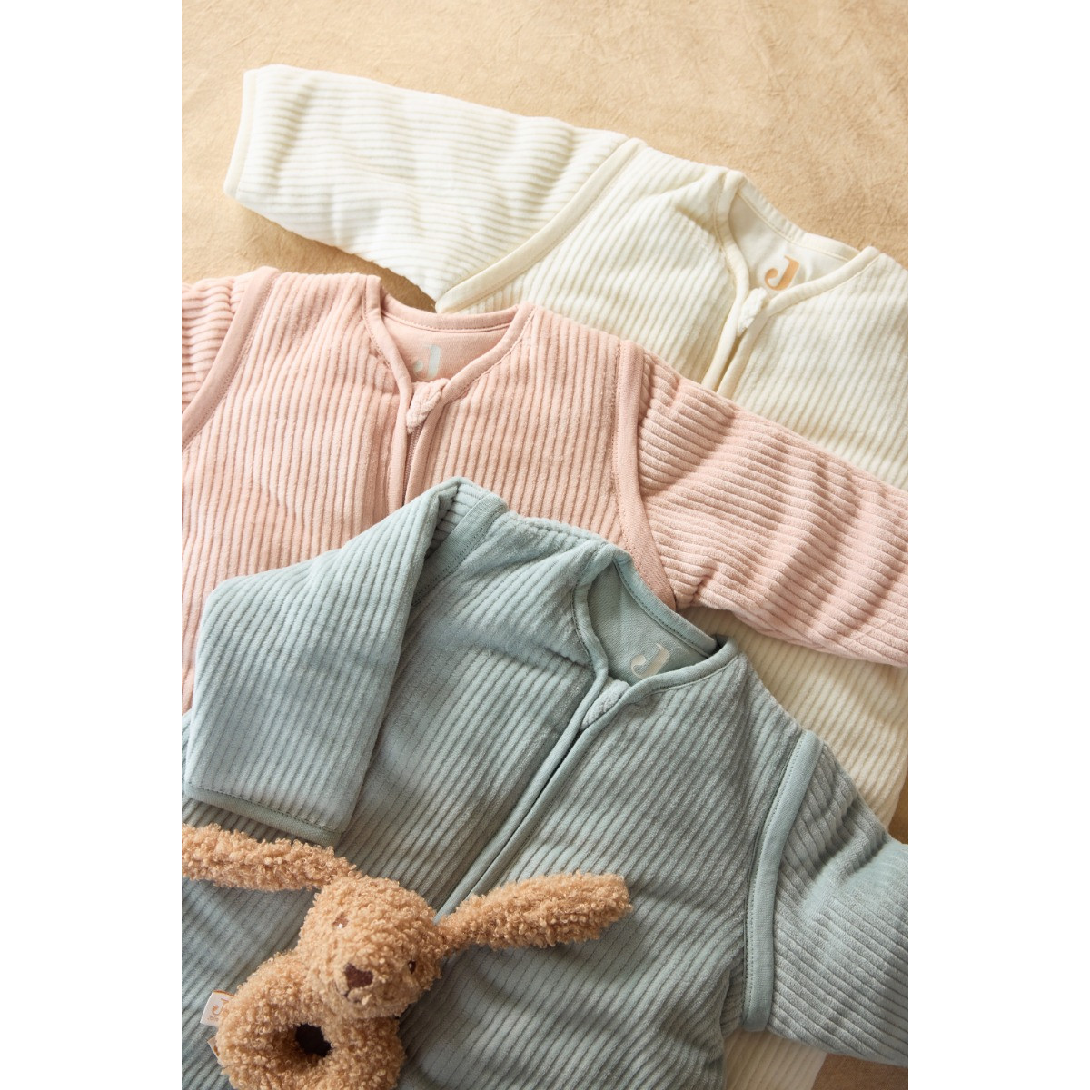 Jollein Rib Wild Rose Round 90 cm Slaapzak met Afritsbare Mouwen