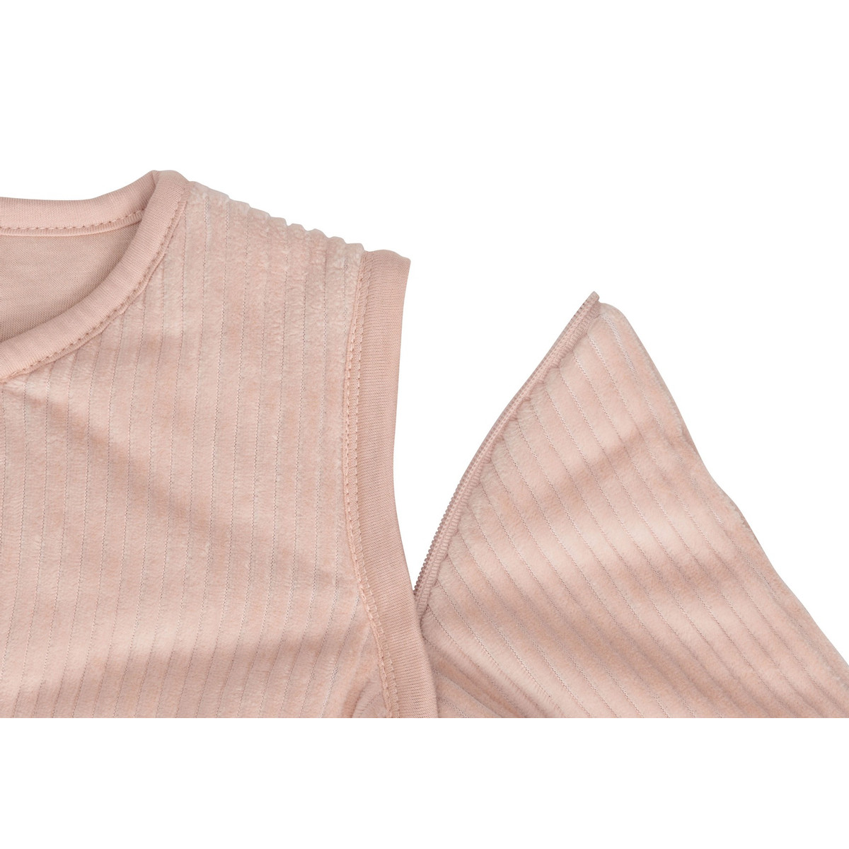 Jollein Rib Wild Rose Round 70 cm Slaapzak met Afritsbare Mouwen