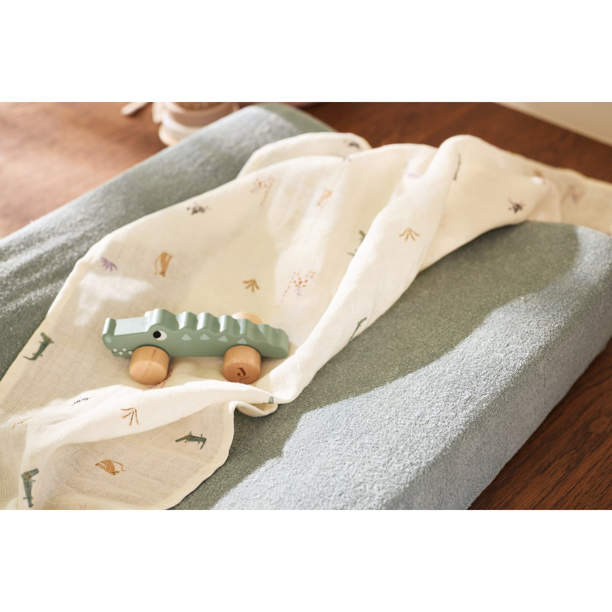 Jollein Sea Green Badstof Aankleedkussenhoes 2 Stuks