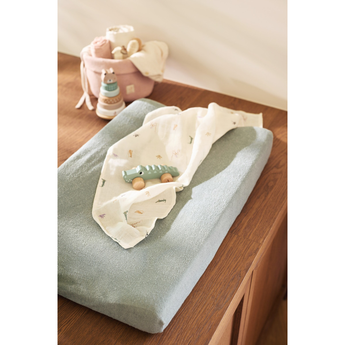 Jollein Sea Green Badstof Aankleedkussenhoes 2 Stuks