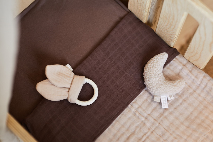 Jollein Wrinkled Cotton Chestnut 120 x 150 cm Ledikantlaken