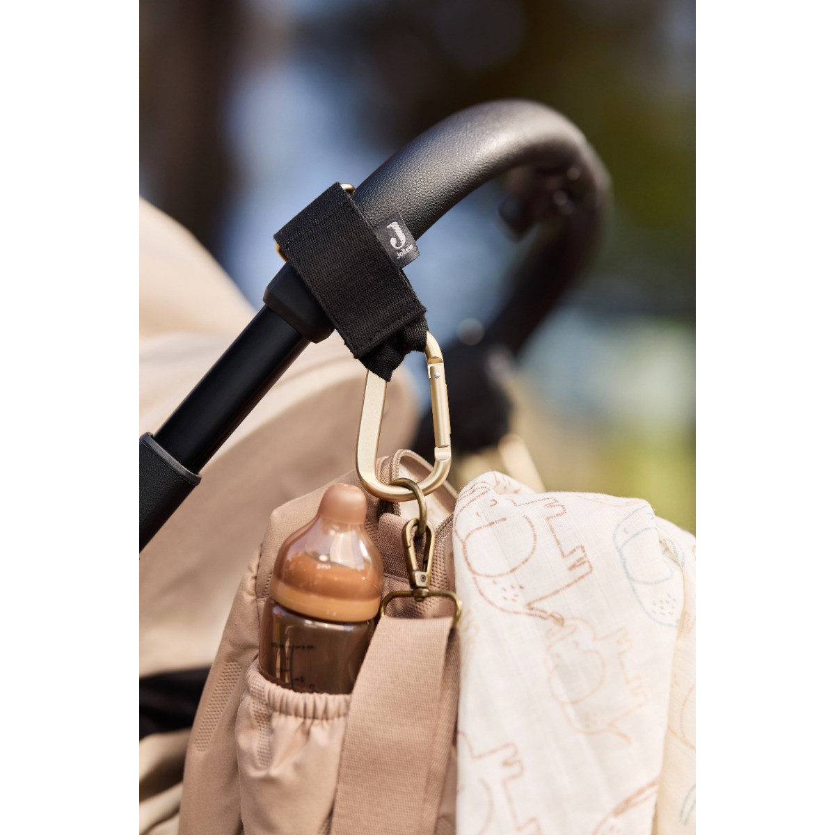 Jollein Zwart Tassenhaak voor Kinderwagen