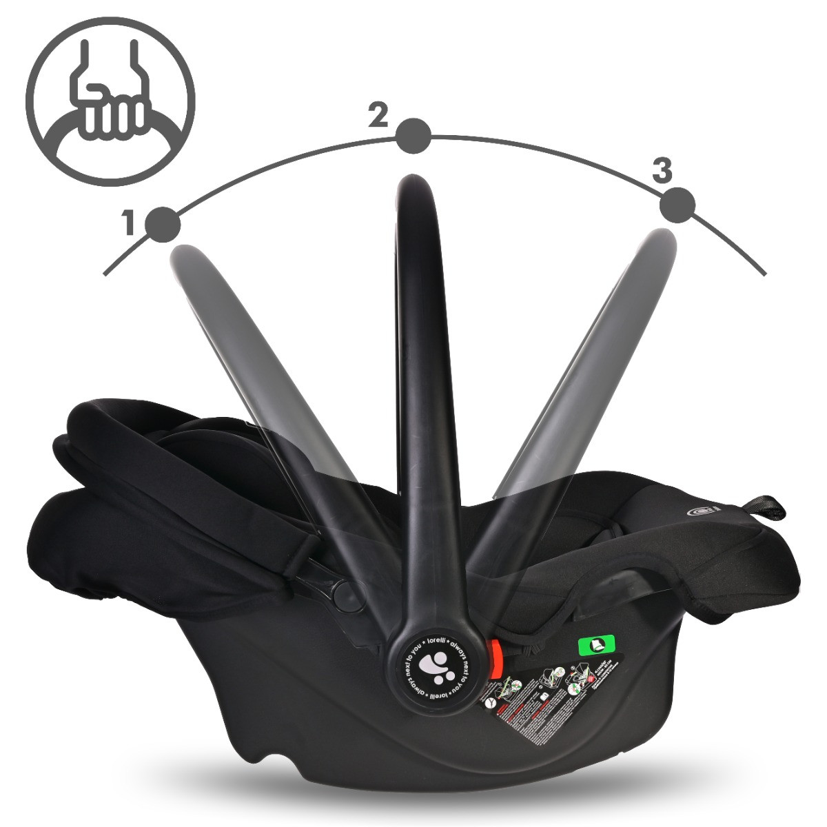 Lorelli Reya Black 3-in-1 Kinderwagen incl. Autostoel