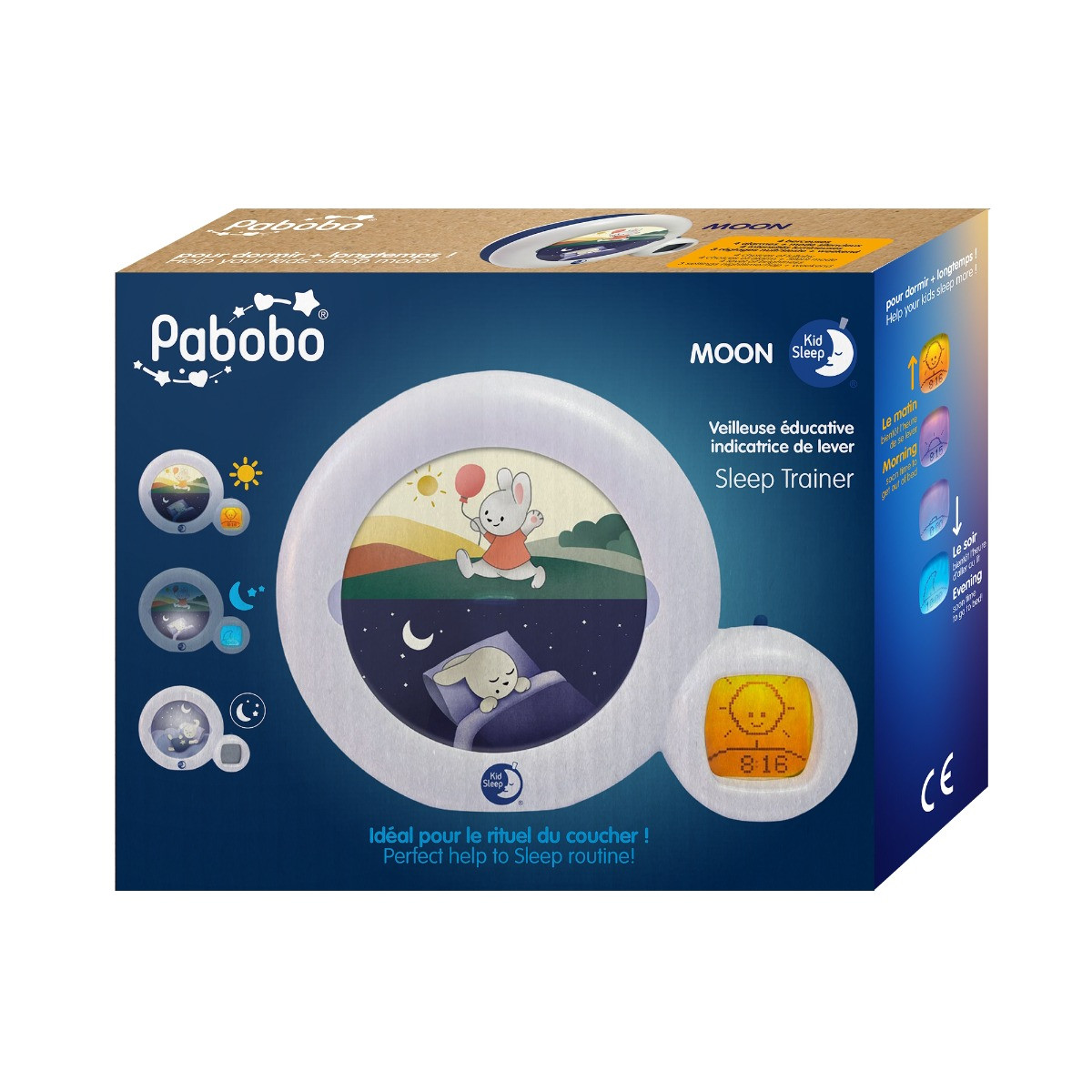 KidSleep Moon Wit/Blauw Slaaptrainer en Kinderwekker