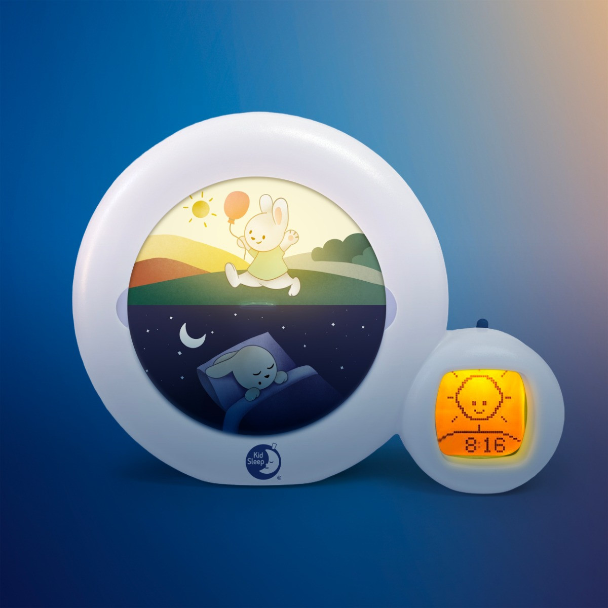 KidSleep Moon Wit/Blauw Slaaptrainer en Kinderwekker