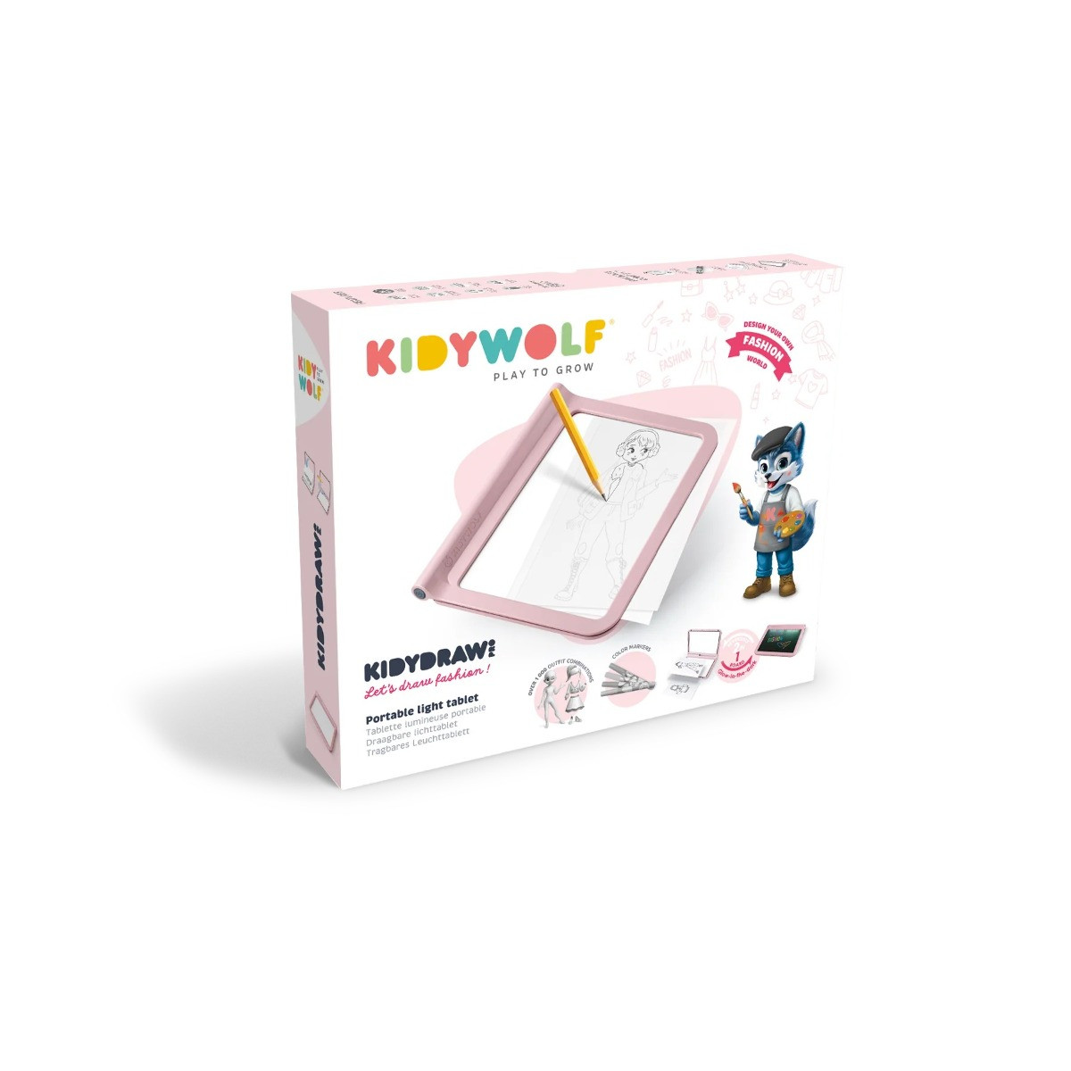 Kidywolf Kidydraw-Pro Pink 2-in-1 Teken Tablet