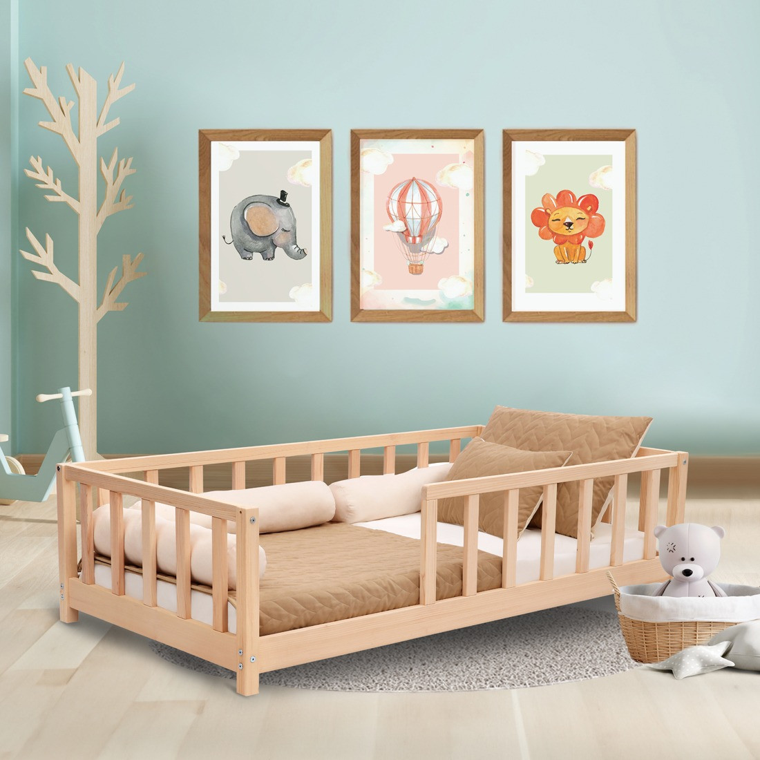 Kukka 80 x 160 cm Naturel Houten Vloerbed