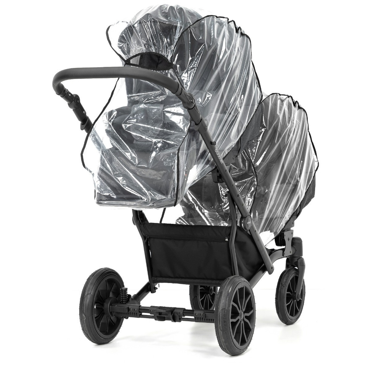 Kunert Booster Black Graphite Tandem Duowagen met 2 Autostoelen